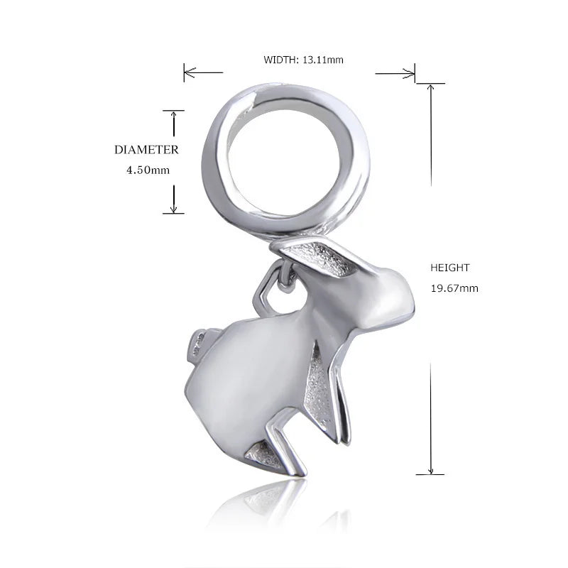 925 Sterling Silver Charms Diy Beads Crafts Origami Rabbit Horse Boat Fit Original European Charm Bracelet Jewelry Accessories Valentines