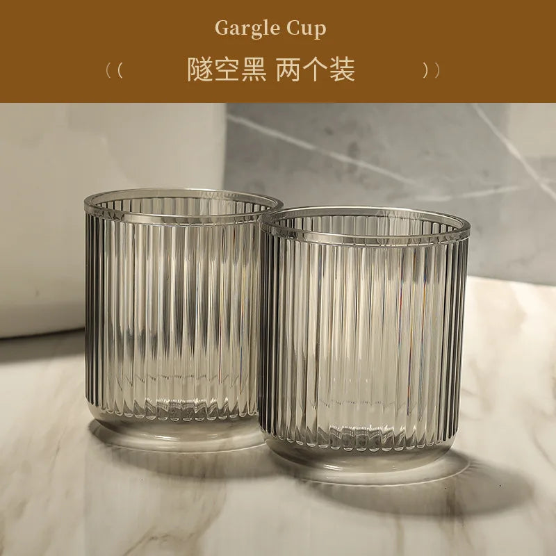 Bathroom Wash and Brush Teeth Cup Ceramic Toothbrush Couple Set Mouthwash Transparent Luxury Cup Family Set Bathroom Decoration