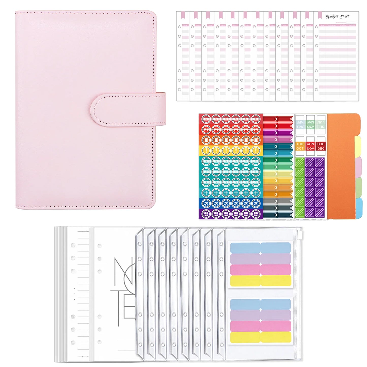 A6 Binder Budget Book A6 Cash Envelope Budget Binder Budget Planner Organizer With 6 Circle Binder Cover