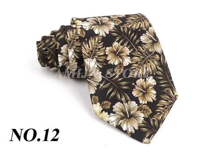 Vintage Imitation Silk Ties Men's Fashion 8cm Graffiti Painting Floral Necktie For Men Wedding Business Soft Printing Tie Wed Gi