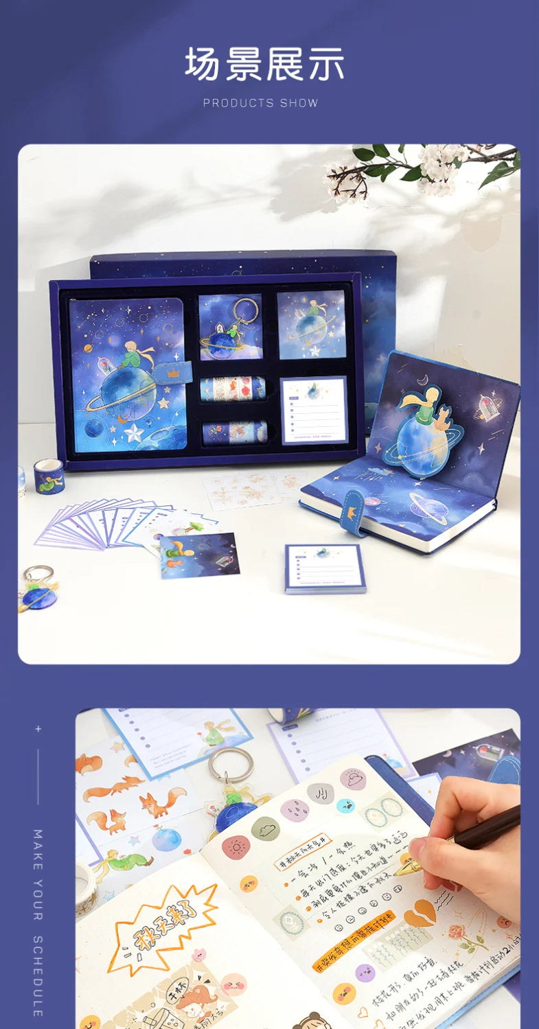 The Little Prince Guardian of Rose Sunset Appointment book Weekly Daily Schedule agenda A5 journal diary notebooks gift box set