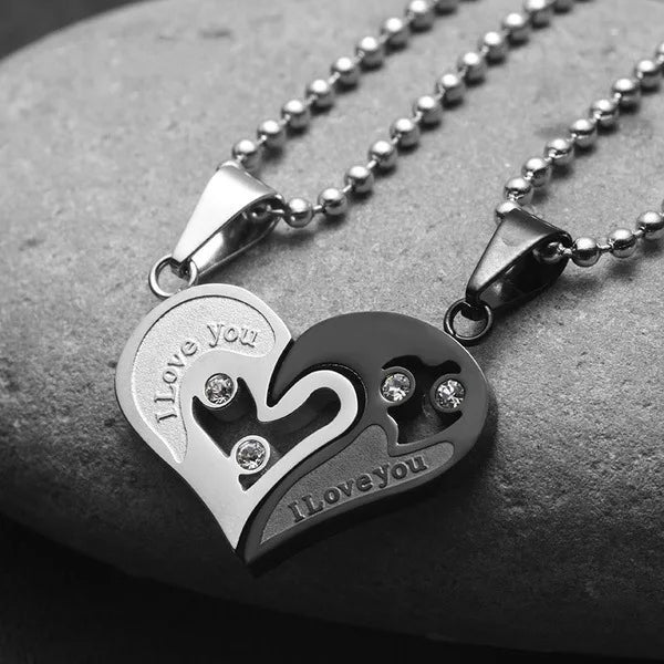 2Pcs European Sliver Plated Key Pendant Necklaces For Womens Lover Couple Jewelry Broken Heart Necklace Valentine Gift N3 Valentines