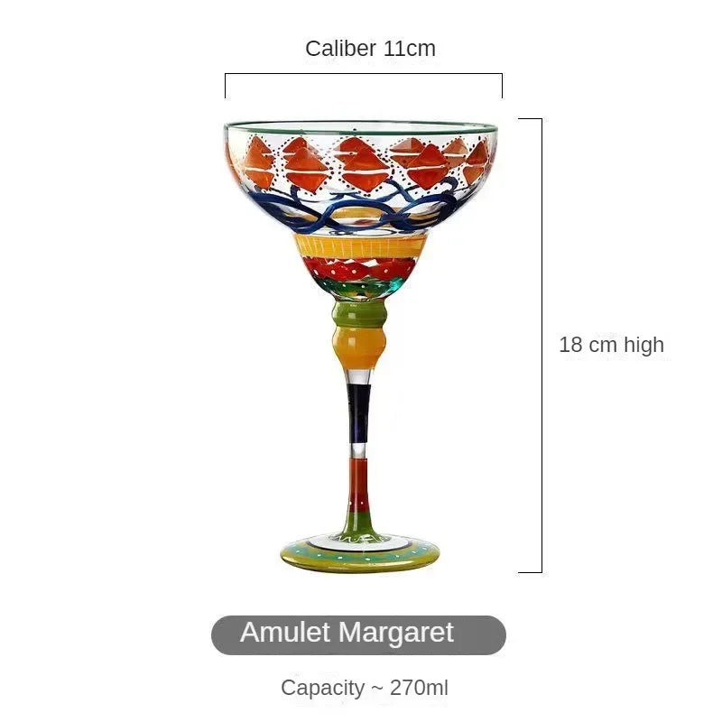 Handmade Colored Cocktail Cup Margarita European Cup Champagne Cup Creative Wine Glass Family Bar Wedding Party Wine Glass