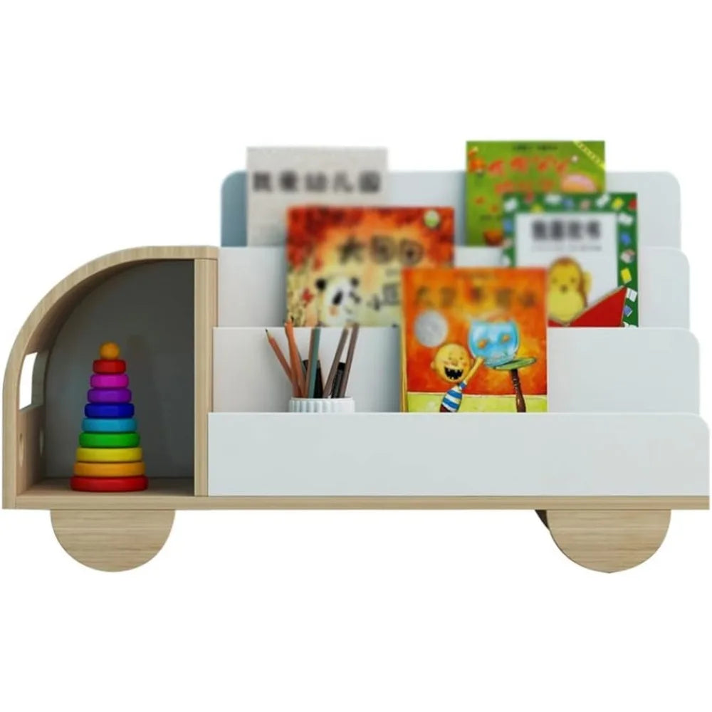 Bookcases Desktop Picture Book Shelf Car-Shaped Bookshelf Kindergarten Small Desk Storage Rack Gifts for Children )