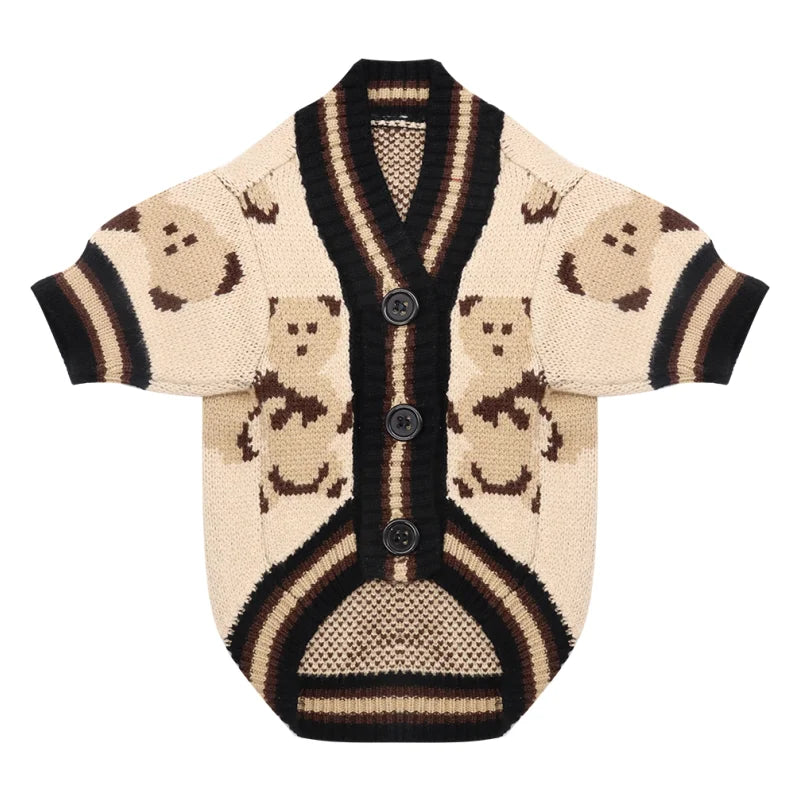 Luxury Dog Clothes for Small Dogs Winter Warm Dog Sweater Chihuahua French Bulldog Clothing Pet Items Knitted Cardigan Sweater