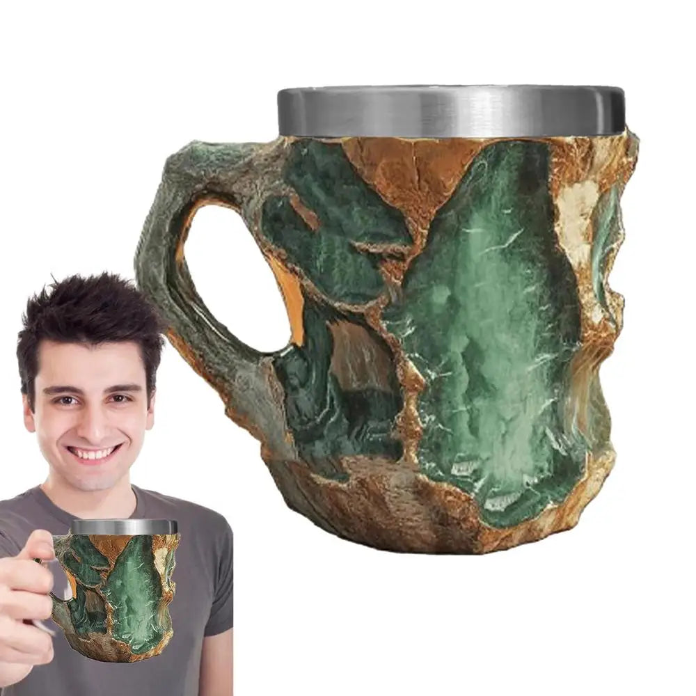 Resin Tea Cup Imitation Crystal Look Agate Crystal Texture Coffee Mug Agate Texture Hot Cold Water Cup For Boys Girls