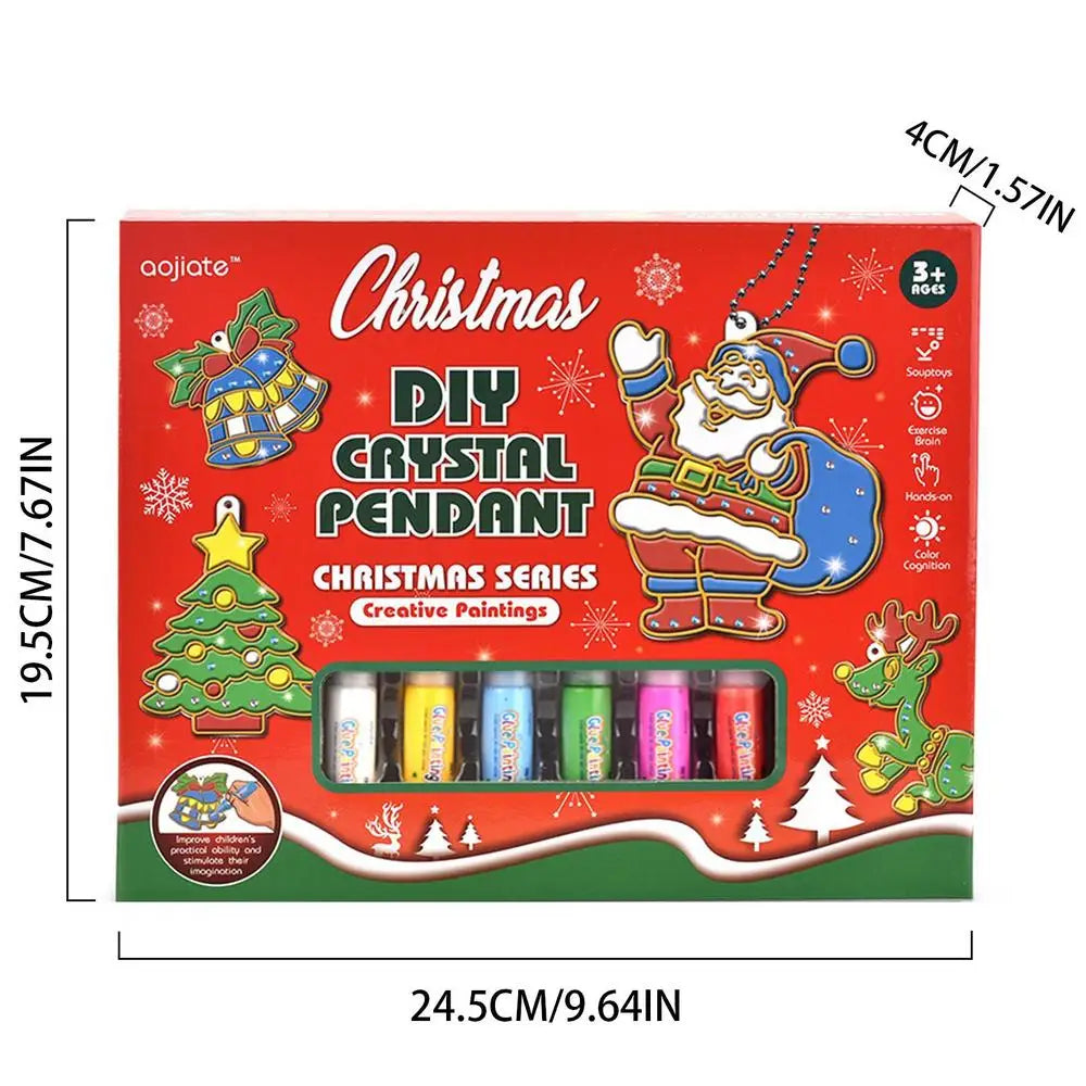 Children's Painting Set For Christmas Fast Drying DIY Crystal Pendant Kit Kids Paint Set Christmas Paint Your Own Sets For