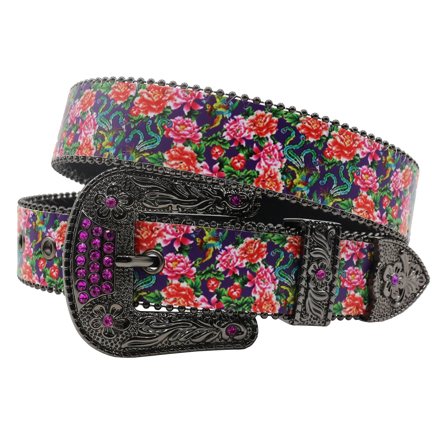 Printing  Rhinestone Western Belt Fashion Luxury Studded Belts for Men Strap Diamond White Belts Cowgirl Cowboy For Jeans