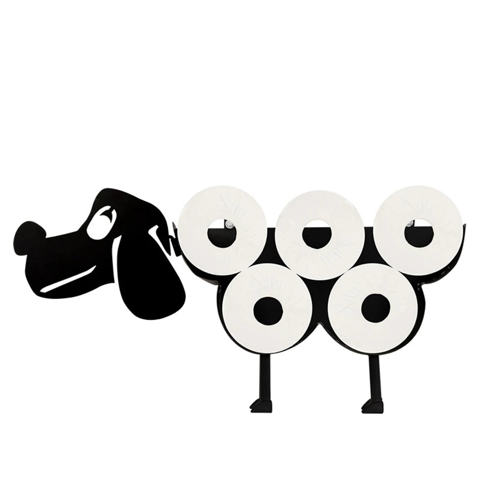 Sheep/Puppy Decor Toilet Paper Holder Free Standing Bathroom Tissue Storage Rack Toilet Roll Holder Paper Bathroom Iron Storage