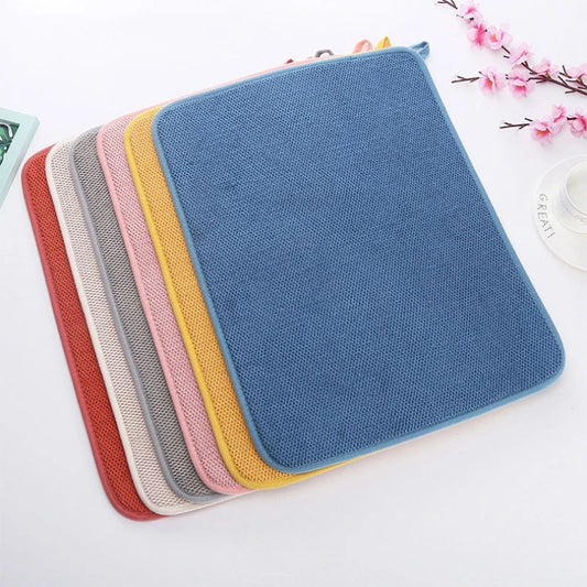 Super Absorbent Dish Drying Placemats Coffee Dish Mat 40x30cm Kitchen Absorbent Draining Pat Anti-slip Tableware Mat Dinnerware