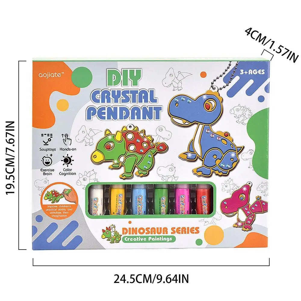 Children's Painting Set For Christmas Fast Drying DIY Crystal Pendant Kit Kids Paint Set Christmas Paint Your Own Sets For