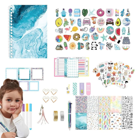 100PCS DIY Journal Kit For Girls Diary Supplies Stationery Set Cute Creativity Arts And Crafts For Teens Scrapbook Birthday Gift