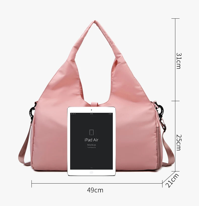 Women Large Capacity Travel Handbag Casual Multi Layer Pockets Shoulder Bag Girls Sports Yoga Luggage Storage Duffle Pack Tote