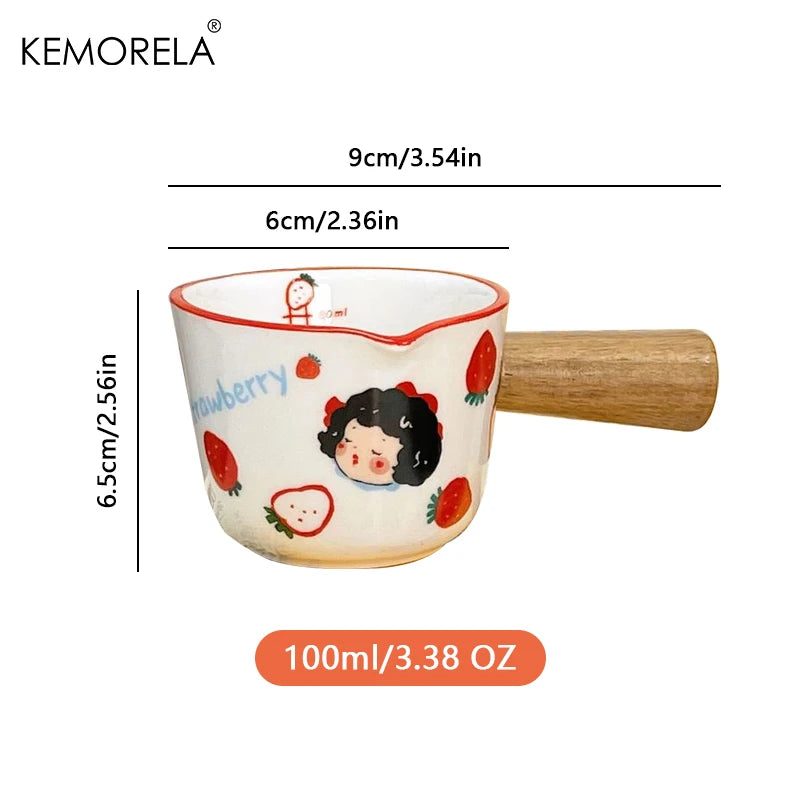 3.38oz/100ml Italian Ceramic Measuring Cups Espresso Extraction Cup Transfer Cup Milk Cup With Scale kitchen tools