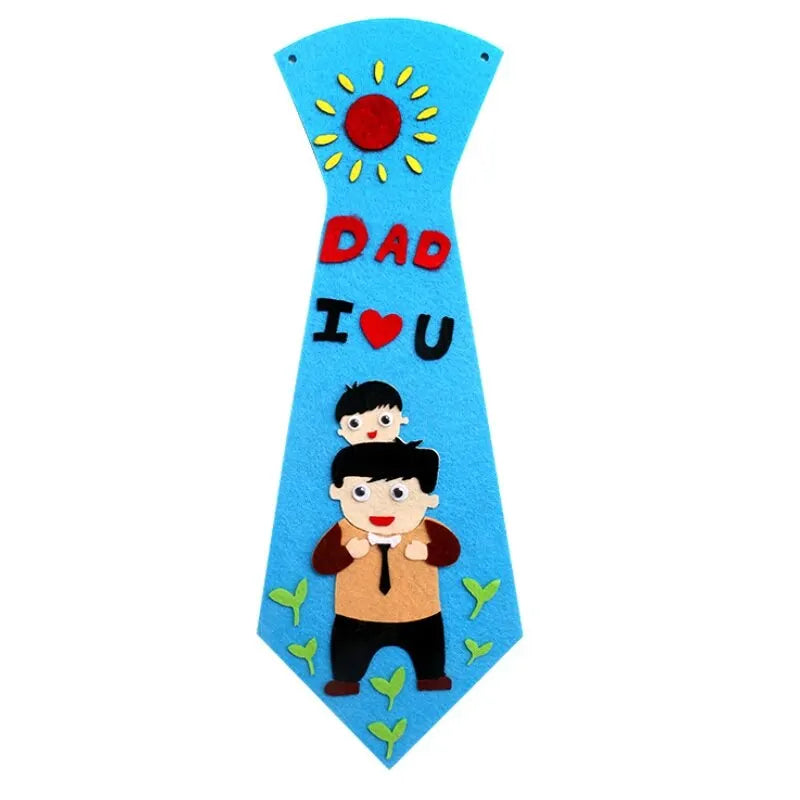 Kids DIY Ties Crafts Kindergarten Children Handmade Tie Educational Toys Fathers Day Birthday Gifts children Non Woven Clothing