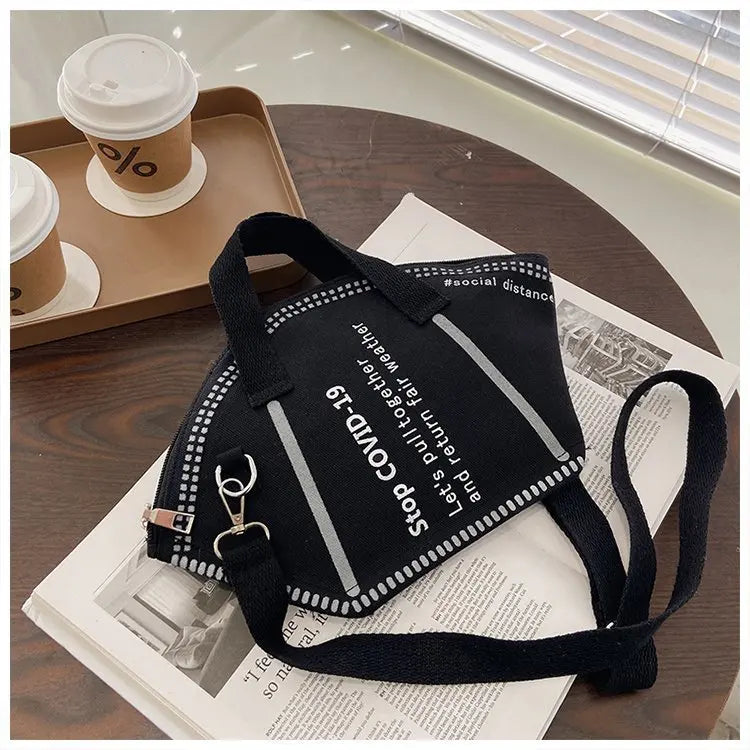 Mask Bag With Shoulder Strap Ladies Shopping Bags Unique Design Trendy Female Bags Money Storage Tote Size Small SizeL