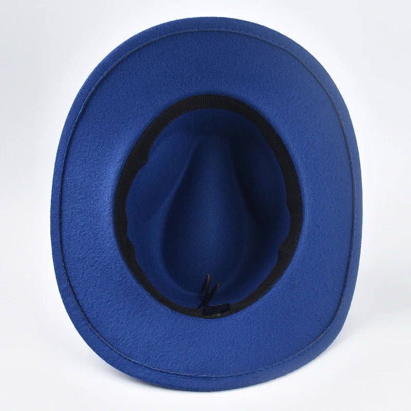 Unisex Western Cowboy Hat Vintage Roll Brim Felt Hat Suitable for Daily Casual Wear, Western Cowboy Party, Bar Cowboy