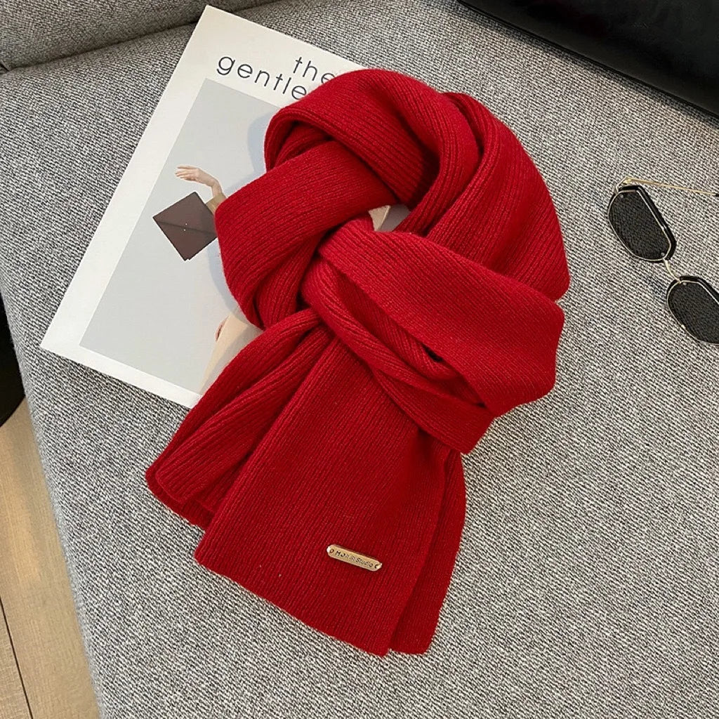 Women Cashmere Blend Scarf Women Winter Warm Thicken Luxury Solid Color Shawl Wraps Female Warm Thick Wool Neckerchief Blanket