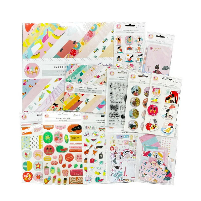 Creative Path Value Pack For Scrapbooking Kit Paper Crafts Set Card Making Series Accessories 10pcs Journal Decoration Lucky Box