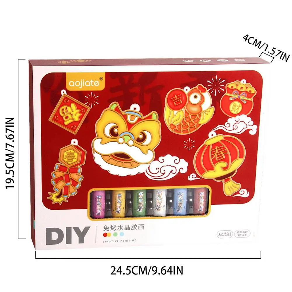 Children's Painting Set For Christmas Fast Drying DIY Crystal Pendant Kit Kids Paint Set Christmas Paint Your Own Sets For