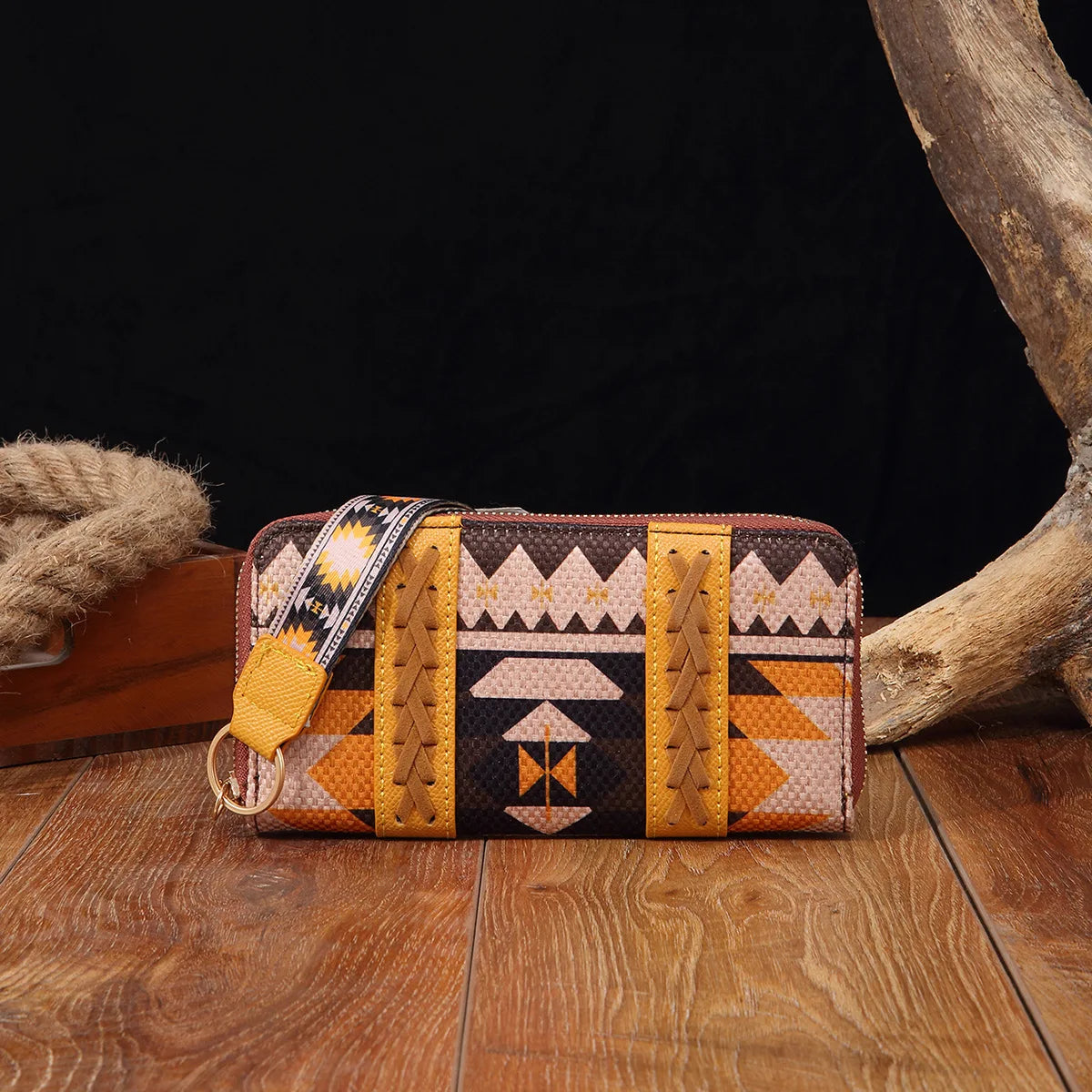 European American Retro Zipper Wallet Cotton Linen Printed Bohemian Style Women's Handbag Wallets Trend Versatile Card Bags