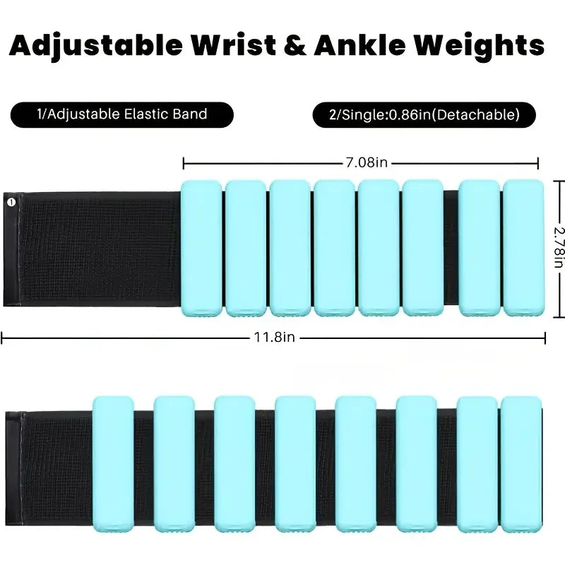 2pcs Adjustable Wearable Wrist 1lb Each Ankle Weights Set