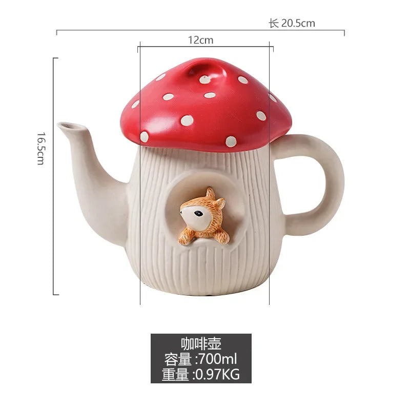 Cute Creative Plate Ceramic Mushroom Shape Restaurant Homehold Vegetable Fruit Cake Bread Dessert Plates Kitchen Supplies