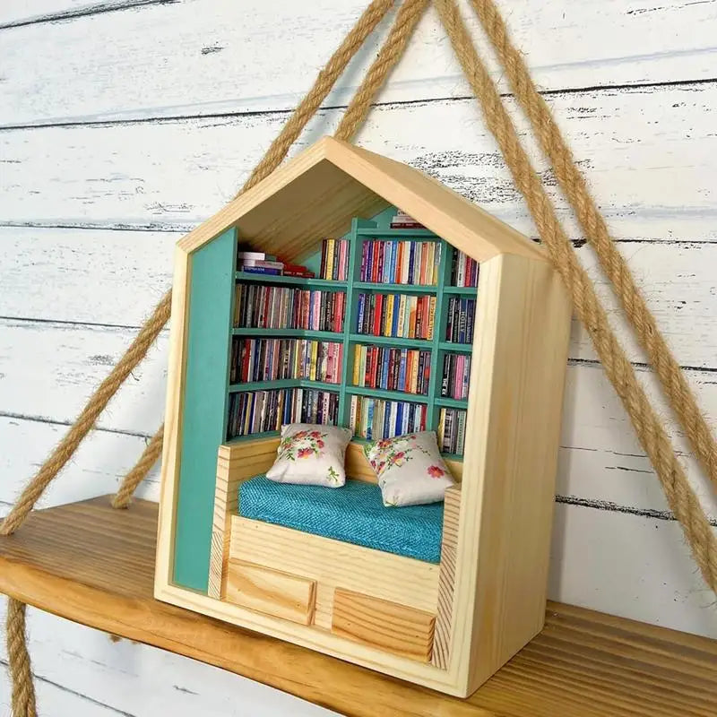 Anxiety Bookroom Shake Away Your Anxiety Bookshelf Toy Books Decor Set Unique Stress Reliever Bookroom Miniature Bookshelf