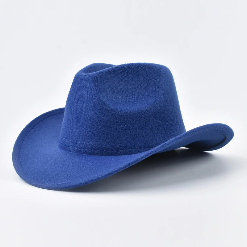 Unisex Western Cowboy Hat Vintage Roll Brim Felt Hat Suitable for Daily Casual Wear, Western Cowboy Party, Bar Cowboy