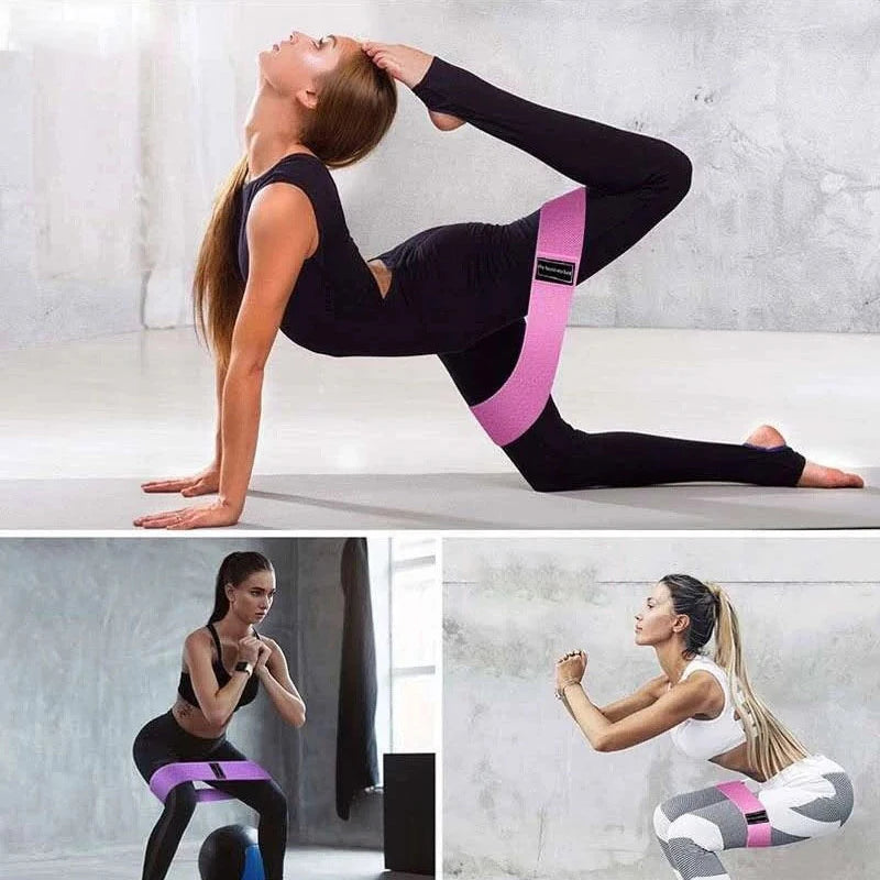 Exercise Fitness Resistance Bands Hip Stretch Yoga Legs Butt Anti Slip Band Elastic Fitness Workout Equipment Training Belt