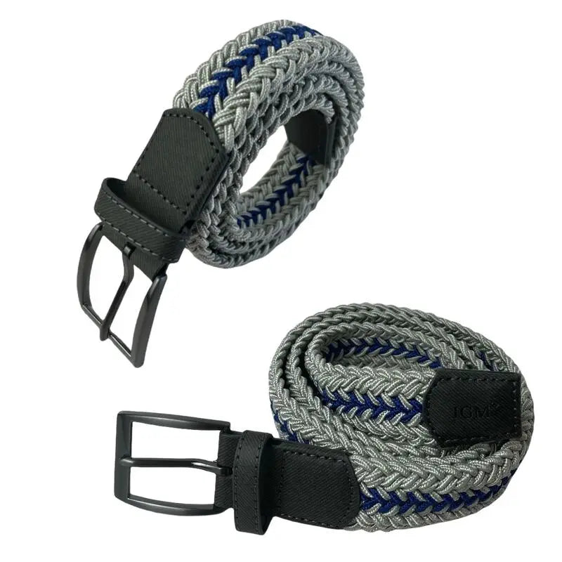 Braided Stretchy Golf Belt for Men and Women Colorful Canvas Elastic Belt for Casual Pants and Jeans