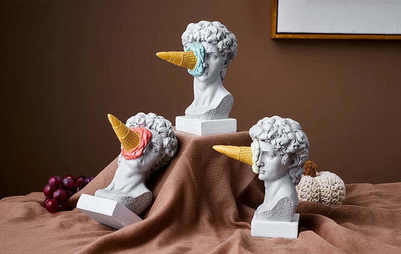 Modern Nordic Figure Ornament Ice Cream David Figurine Home Decor Sculpture Office Bookshelf Desktop Art Decoration David Statue