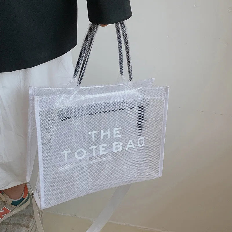 The Tote Bags For Women 2024 Summer New Luxury Designer Handbags Big Clear Beach Shopper Shopping Bag Large Totebag Square Purse