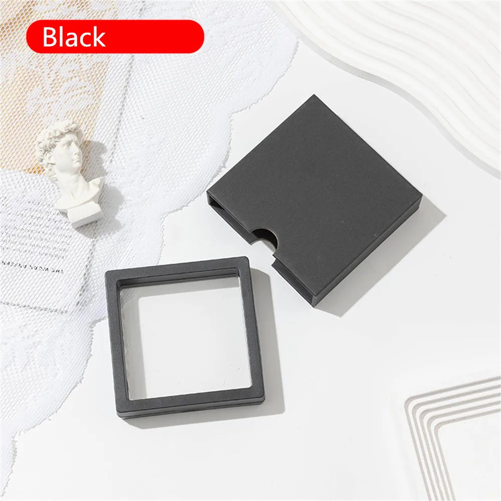 Colorful 3D Floating Frame Shadow Box Jewelry Display Boxes Bracelet Necklace Ring Pendant Holder Case Packaging Drawer Gift