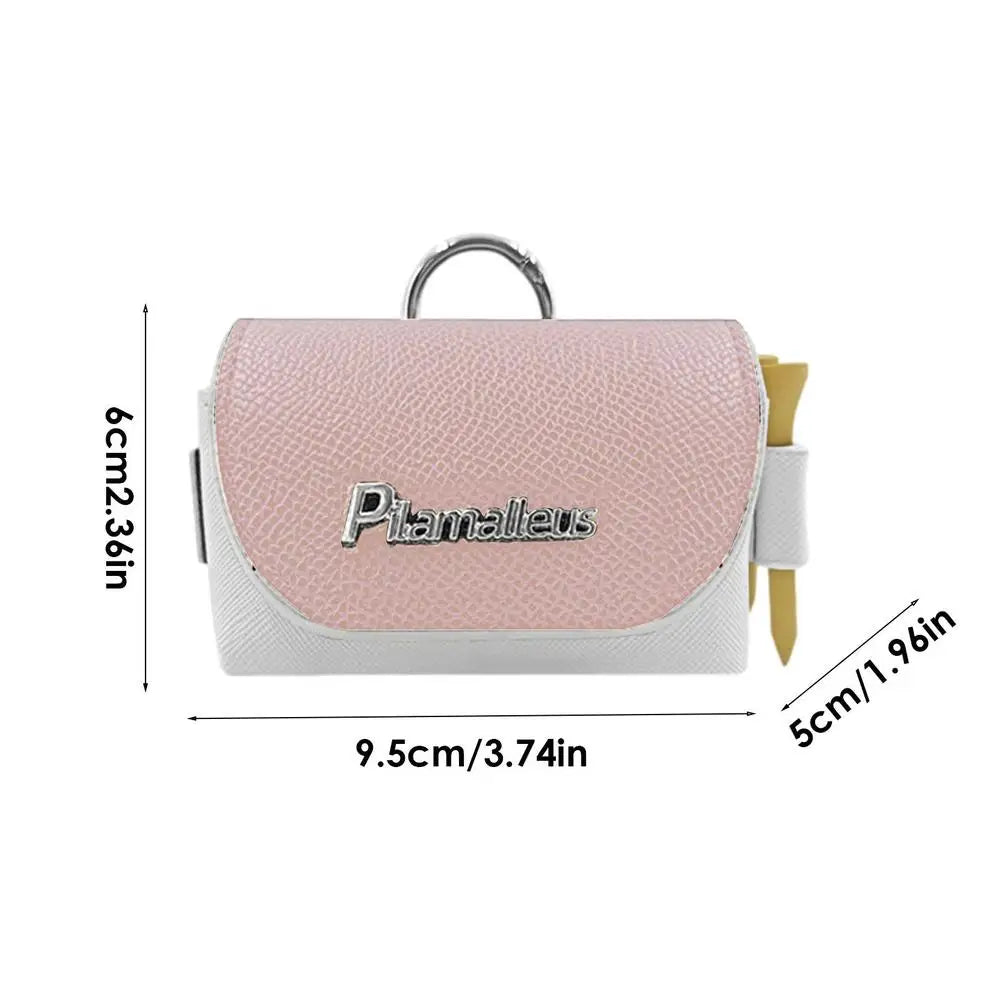 pink golf bag PU leather Golf Ball Pocket golf tees Pouch Hang on waist golf belt Portable Waist Storage Bag golf accessories