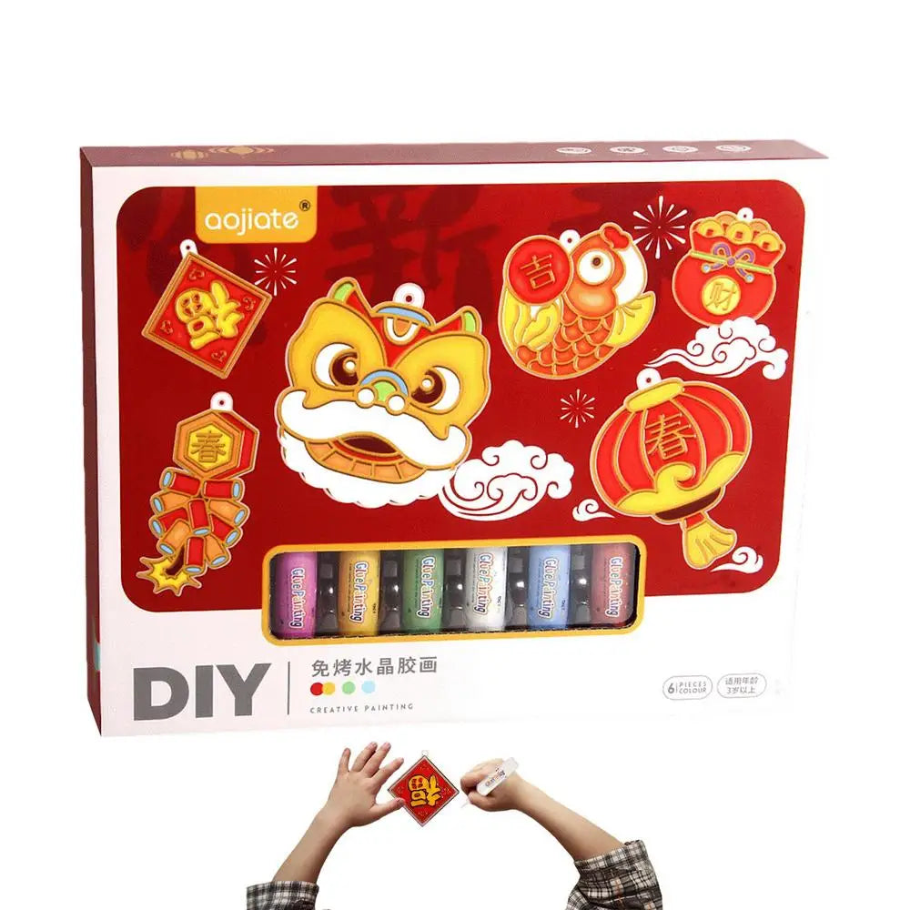 Children's Painting Set For Christmas Fast Drying DIY Crystal Pendant Kit Kids Paint Set Christmas Paint Your Own Sets For