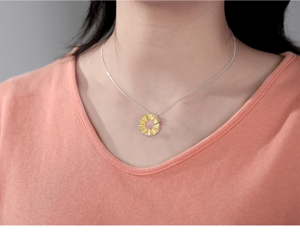 Lotus Fun Real 925 Sterling Silver Handmade Fine Jewelry Creative Pencil Shavings Design Pendant without Necklace for Women Gift