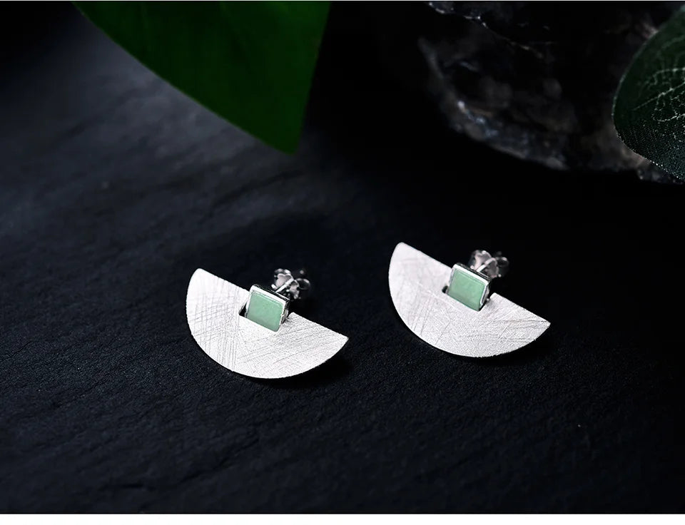 Lotus Fun Real 925 Sterling Silver Earrings Natural Stone Fine Jewelry Luxury and Simple Fashion Stud Earrings for Women Brincos