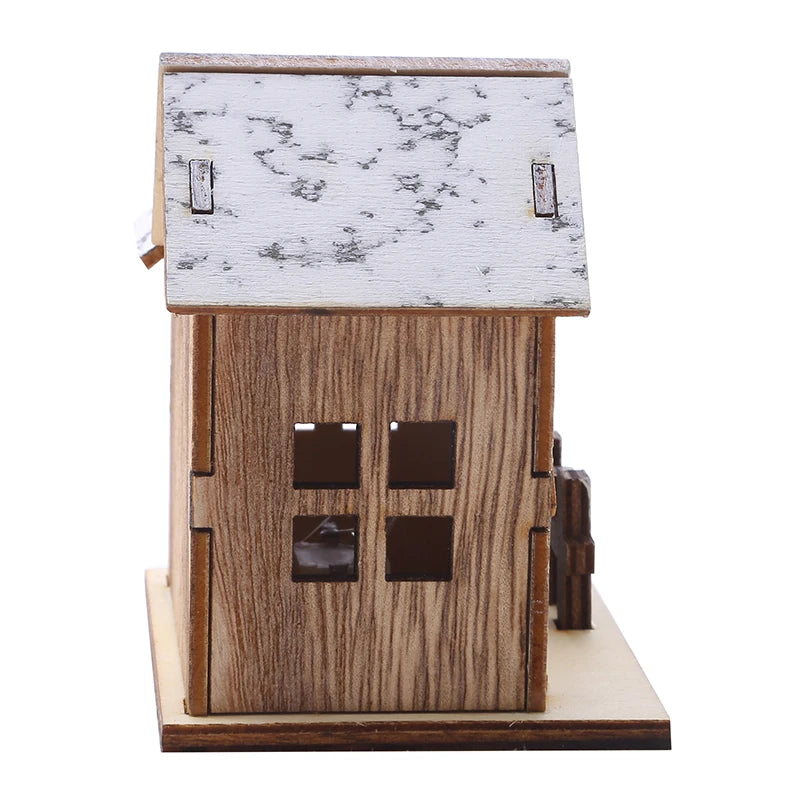 Nordic Simple Log Cabin Model Handicraft Ornaments Christmas Decoration Home Room Living Room Decorate Accessories