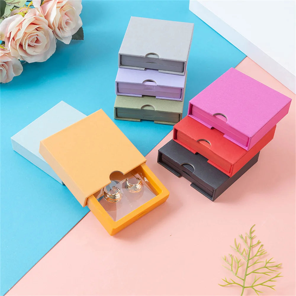 Colorful 3D Floating Frame Shadow Box Jewelry Display Boxes Bracelet Necklace Ring Pendant Holder Case Packaging Drawer Gift