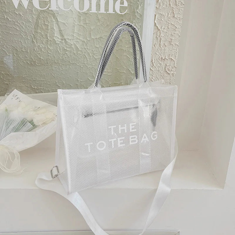 The Tote Bags For Women 2024 Summer New Luxury Designer Handbags Big Clear Beach Shopper Shopping Bag Large Totebag Square Purse