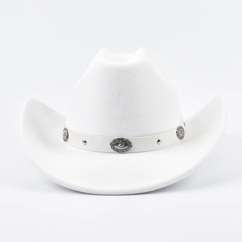 Western Style Cowboy Cowgirl Hat for Women's Fashions Felt Hats Suitable for Western Themed Events, Music Festivals, Matching