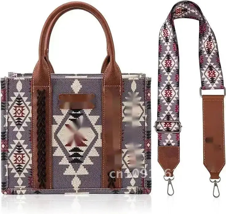 Women Handbags Western Wallet Female Shoulder Bohemian Aztec Shoulder Bag Shopping Tote Bag Large Capacity Travel Bag