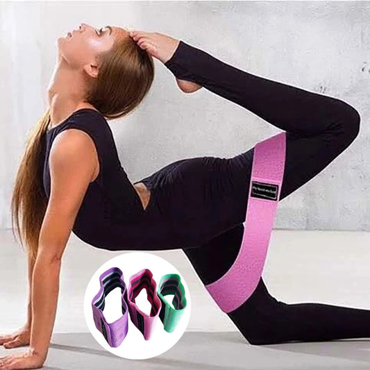 Exercise Fitness Resistance Bands Hip Stretch Yoga Legs Butt Anti Slip Band Elastic Fitness Workout Equipment Training Belt