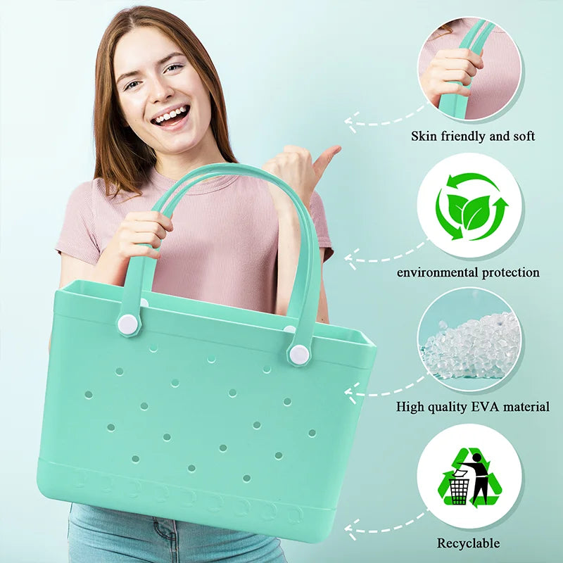 XL Extra Large Bogg Bag EVA Rubber Waterproof Beach Pool Storage Basket Women Travek Shopping Handbag Sac Bogg Jelly Tote Bag