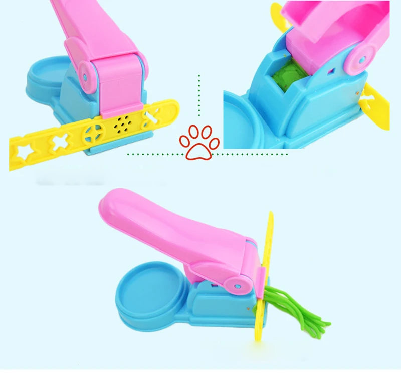 DIY Playdough Clay Plasticine Tools Set Cute Noodle Machine Mould Playdough Playsets for Kids Noodle Maker Kitchen Toy Gifts