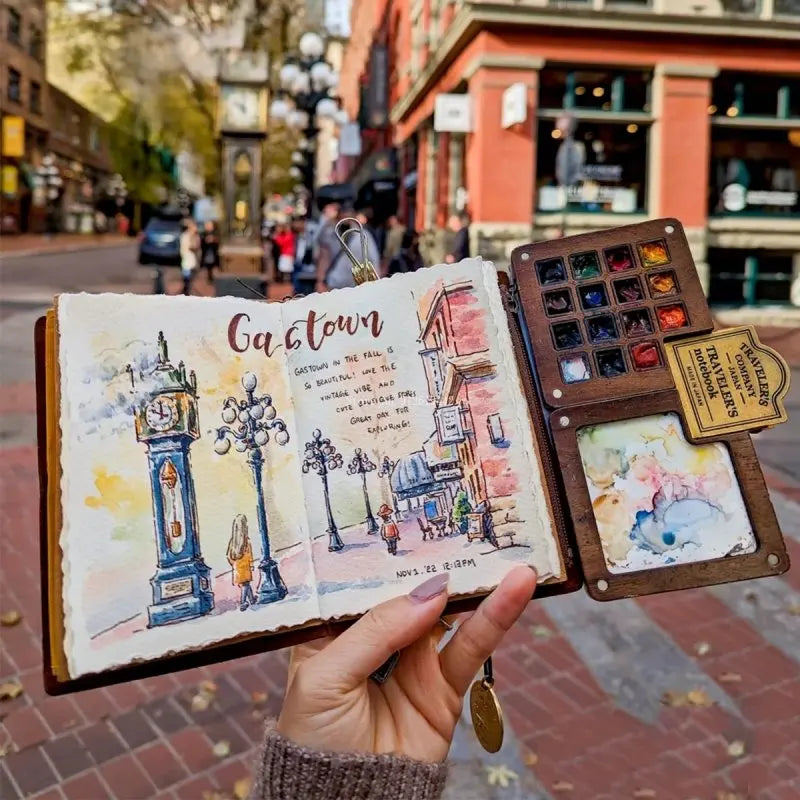 Watercolor Travel Set Handmade Book Art Student Outdoor Sketching Painting Children's Hand-painted Graffiti Portable Paint Box