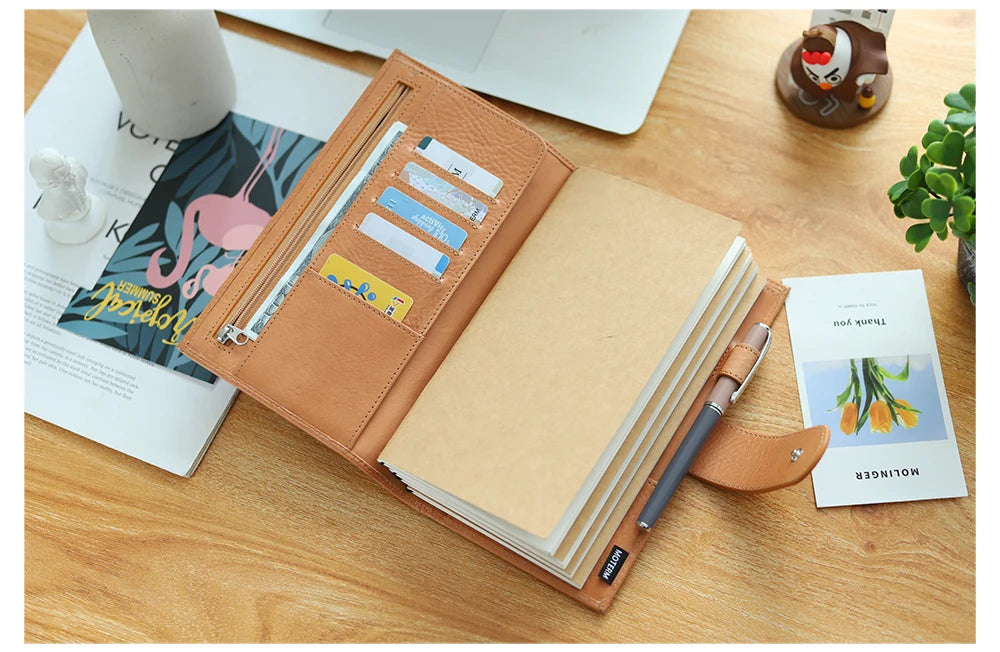 Moterm Travel Notebook Journal Companion Standard Planner Vegetable Tanned Leather Genuine Cowhide Organizer Diary