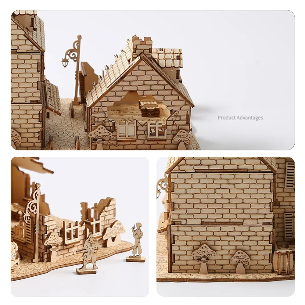 3D Model Puzzle Magic House Wooden Puzzle 3D For Adults party Games Building Block Toy Exquisite Birthday Gifts For Kids