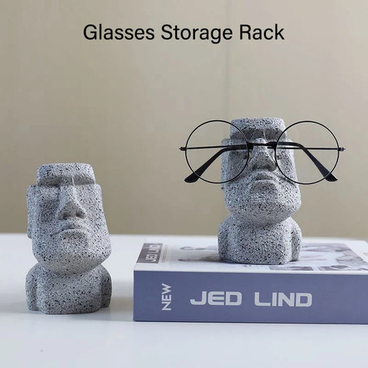 Stone Man Eyeglasses Rack Stand Creative Portrait Eyeglasses Display Rack Decorations Display Desktop Eyeglasses Rack Storage